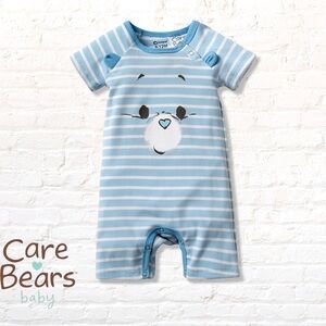 Care Bears Baby Grumpy Bear Blue Striped One Piece Romper 6-9 / 9-12 months